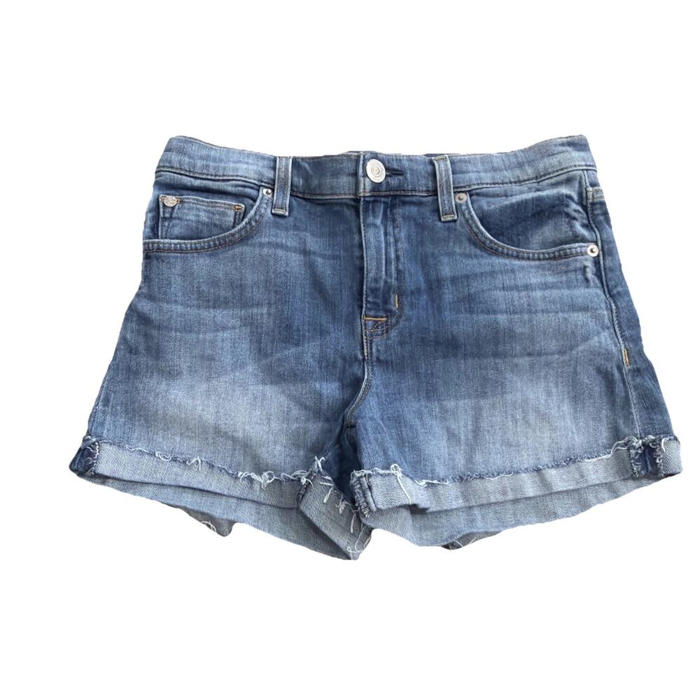 Hudson Valeri Cut Off Denim Shorts Cuffed Distressed Medium Wash Size 26 1”